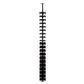 Wine bottle rack with black pegs holding bottles, red bottoms visible