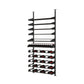 Wine bottle display kit with black horizontal rails and tall frame holding wine bottles