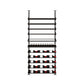 Wine bottle display kit front view with black rails holding wine bottles