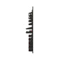 Wine bottle display kit side view with black rails holding wine bottles in rows