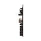 Wine bottle display rack with tiered horizontal slots and dark metal frame