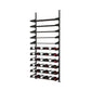 Black horizontal wine rail kit with long row of bottles and bars