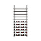 Black wine rail kit showing front rows of bottles on bars