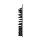 Black horizontal wine rail kit with angled view of bottle slots