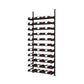 Black horizontal wine rail kit with tightly spaced bottle slots