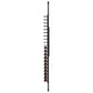 Black single-sided wine peg rack with red label rings, holding multiple bottles vertically