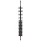 Wine peg display frame with black posts and red-capped bottle holders, front view