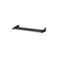 Black wall-mount liquor display shelf with angled end brackets, no bottles shown