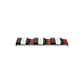 Wine bottle cascading rack with black base and multiple bottle slots in rows