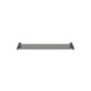 Cascading bottle display rack with dark frame and chrome rails
