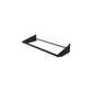 Black label-out bottle display tray with side rails and upright corner posts