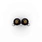Wine peg set with two black circular bases and small silver side pegs