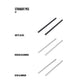 Straight peg bars in matte black, brushed aluminum, and satin aluminum color samples