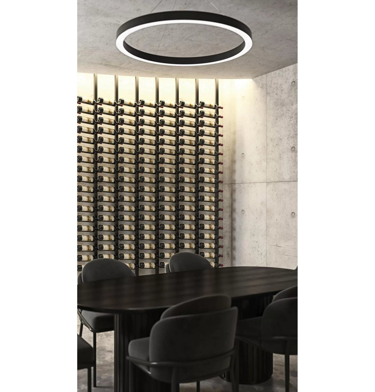 Helix Floor to Ceiling Mounted Wine Rack Room Example 1