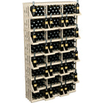 Light wood wine bottle wall display rack with multi-tier bottle storage