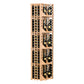 4-column curved corner wall wine display in light wood with four bottle columns behind slats