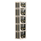 White 4-column curved-corner wall wine display with bottle slots and angled dividers