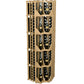 Light wood curved-corner wine rack with open lattice sides and bottle columns