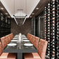 3D Rendering of an ultra contemporary Restaurant Concept Case and Crate wall