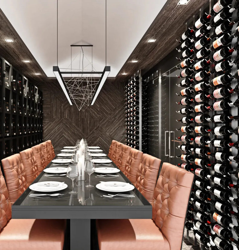 3D Rendering of an ultra contemporary Restaurant Concept Case and Crate wall