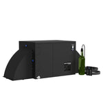 Black WhisperKOOL blow-through wine cooling system with duct shroud and accessories