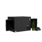 Black WhisperKOOL blow-through wine cooling system with open duct access panel