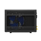 Mini blow-through cooling unit with front grille and visible blue fan mesh