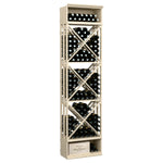 White X-cube wine bottle rack with open grid shelves and cross-bracing