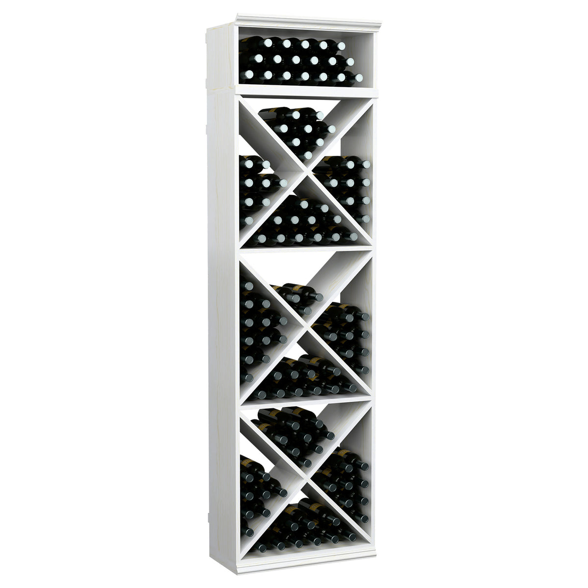 Wine bottle storage rack, bright white finish, X-cube bottle shelves holding bottles
