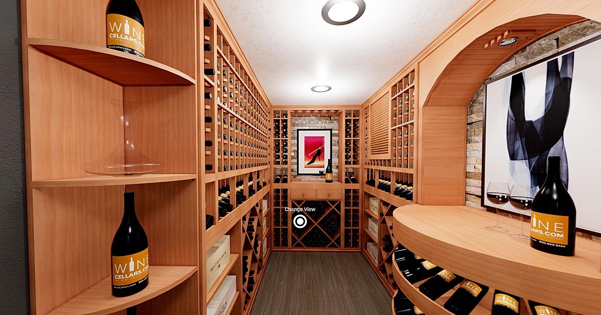 VR 360 Wine Cellar Tour - Wine Display and Tasting Room